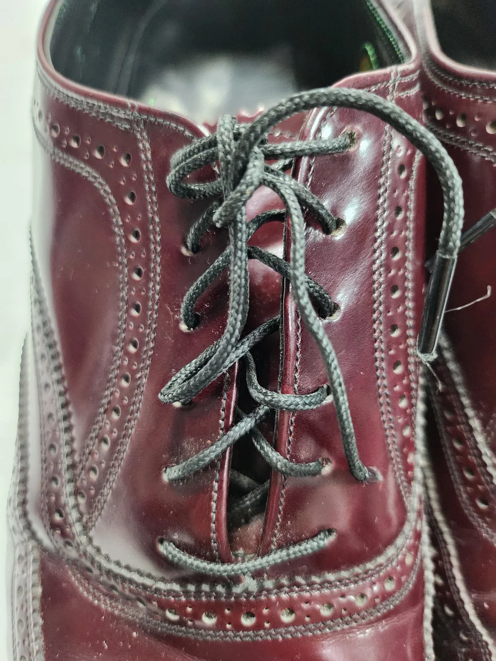 Florsheim Royal Imperial Burgundy Leather Wingtip Oxford Shoes Mens 11 D Vintage